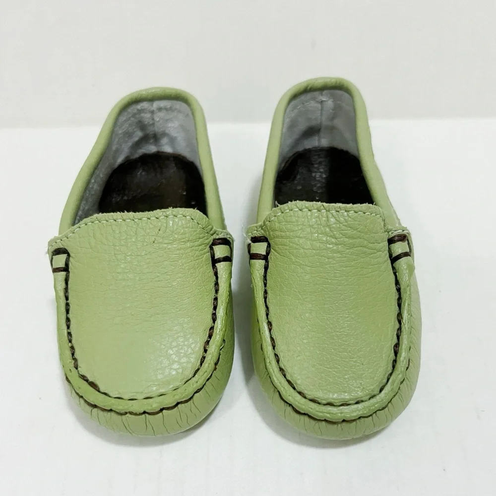 New pistachio green Leather Baby Moccasin Size 0-12months
